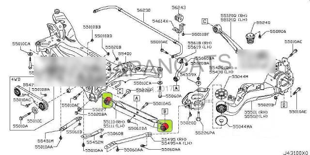 Расположение сайлентблоков в рычагах ниссан x trail t31