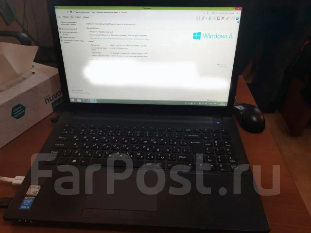 DEXP Atlas H115. 15.6", 2,4����, ��� 8 ��, ���� 500���, WiFi: 1, Bluetooth: 1, ����������� �� 4��. ����