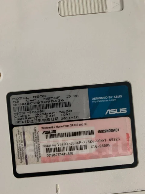 Asus N55SF. 15.6", WiFi: 1, Bluetooth: 1 ����
