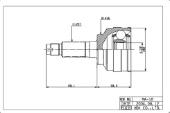 ���� �������� / ������ /����� HDK ��� Capella 1994-1997 Cronos 1991-1994; 23*56*28; MA-018; G56025500A 0510018 16582 HDK MA-018 MA018 ����
