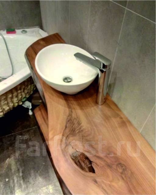 Тумба под раковину в ванную комнату из массива дерева Слэб, новый во ...