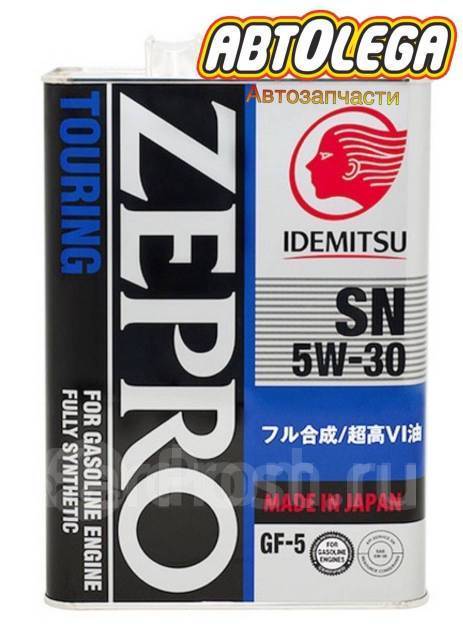 Моторное масло Idemitsu Zepro Touring 5W30 SN/GF-5 4л 1845-004/4251-00 ...