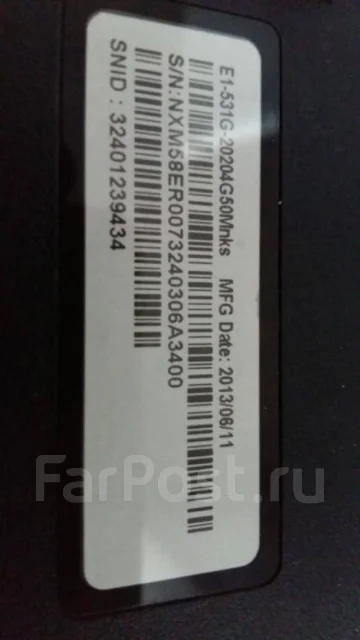 Acer Aspire E1-531G. 15.6", 2,4����, ��� 2048 ��, ���� 1���, WiFi: 1, ����������� �� 4��. ����