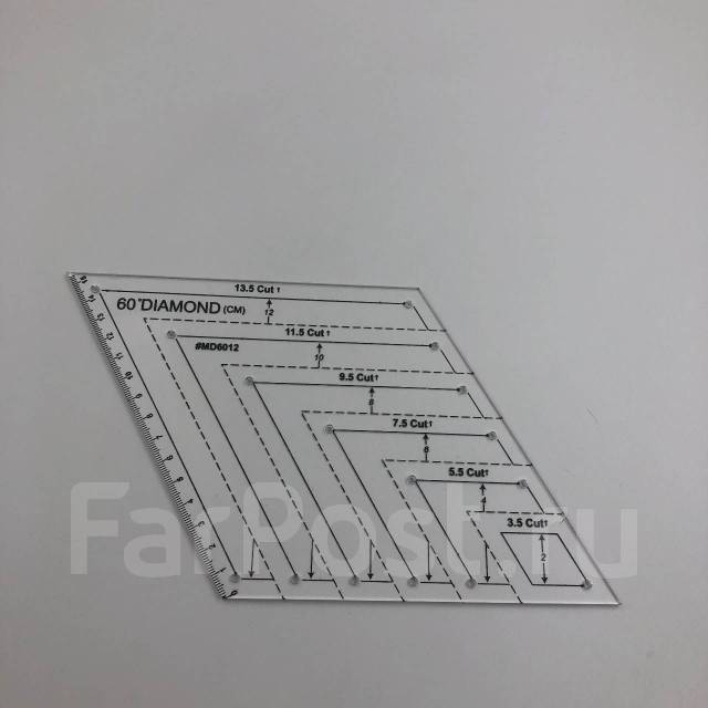 Шаблон для пэчворка GAMMA ромб 60° PPS | Купить в интернет-магазине Швеймаг
