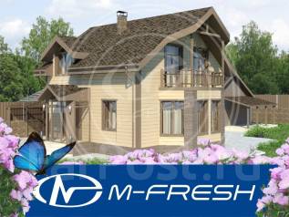 M-fresh Izabella (Проект дома из газобетонных блоков с чудным эркером). 200-300 кв. м., 2 этажа, 4 комнаты, бетон