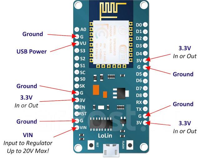 Nodemcu esp8266 v3 схема электрическая