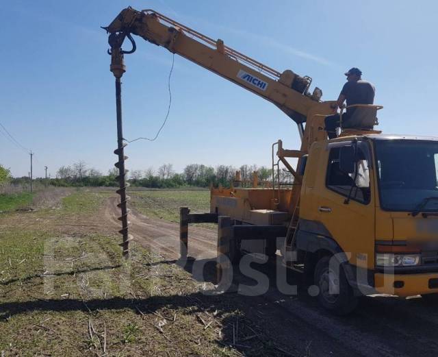 Бур, бурить под забор, опоры, экскаватор, автобуровая, винтовые сваи ...