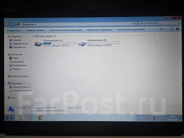 Asus Eee PC 1011CX. 10.1", 1,6����, ��� 2048 ��, ���� 250���, WiFi: 1, Bluetooth: 1, ����������� �� 1��. ����