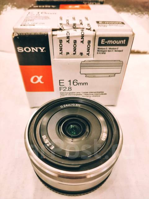 Sony SEL 16/2.8 + широкоугольный и фишай конвертеры, 49 мм, б/у, в ...