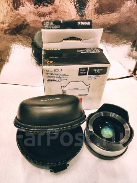 Sony SEL 16/2.8 + широкоугольный и фишай конвертеры, 49 мм, б/у, в ...