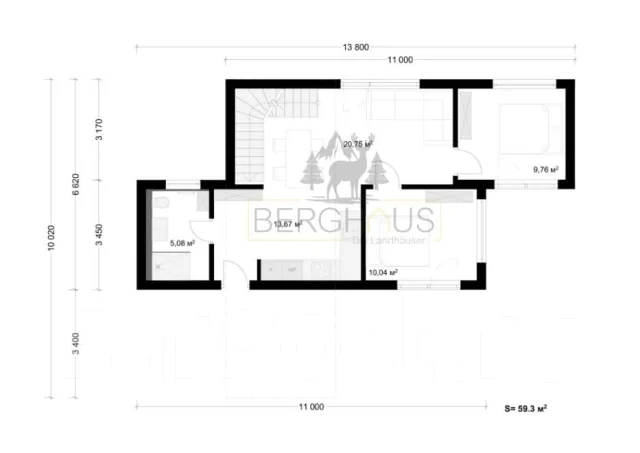 Berghaus model x (��� ����� ��� ������� �����). �� 100 ��. �., 2 �����, 4 �������, ��������������� ����