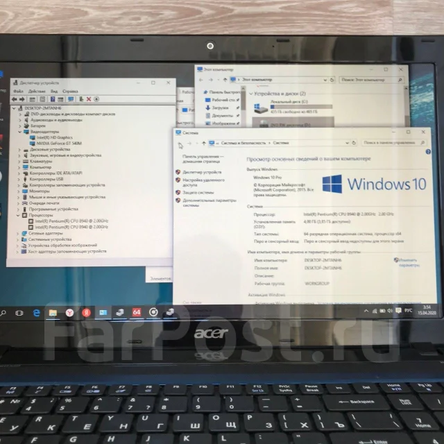 Acer Aspire 5750. 15.6", 2,2����, ��� 8 ��, ���� 320���, WiFi: 1, Bluetooth: 1, ����������� �� 2��. ����