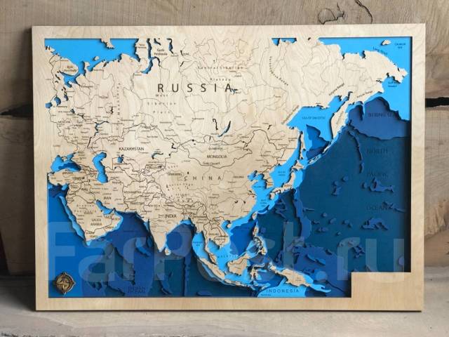 Карта России. Карта Азии. Карта глубин. Подарок, всем, новый. Цена: 15 000₽во Владивостоке