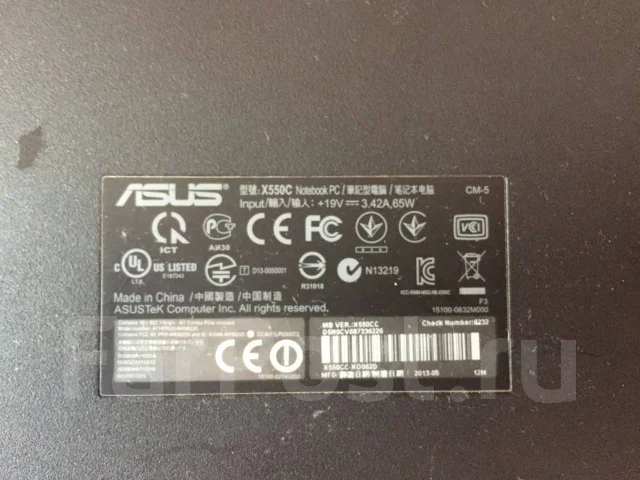 Asus X550CC. 15.6", 1,8����, ��� 4 ��, ���� 320���, WiFi: 1, Bluetooth: 1, ����������� �� 4��. ����