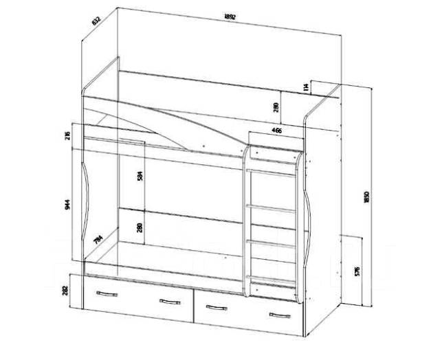 Инструкция по сборке двухъярусной кровати с ящиками и лестницей