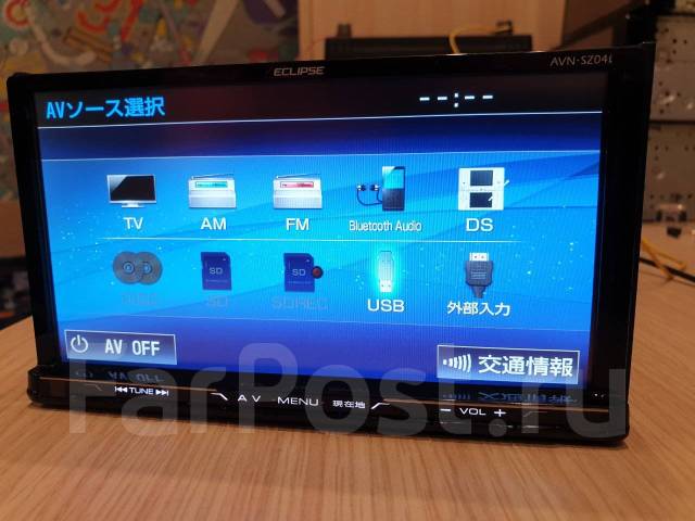 Eclipse AVN-SZ04i(Japan) WI-FI, USB, DVD, SD, Bluetooth audio, FM