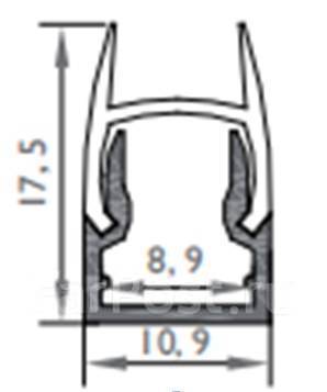 Профиль для подсветки стеклянных полок 8 мм