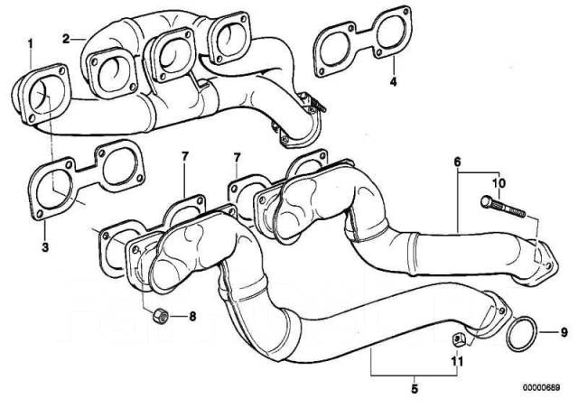 Как ставить прокладки выпускного коллектора bmw e34 m50b20