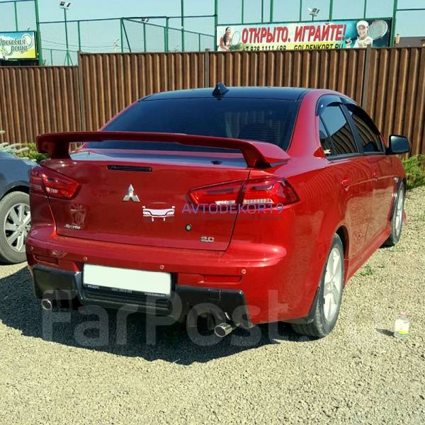 Накладка EVO на задний бампер Mitsubishi Lancer X (Мицубиси Лансер 10 ...