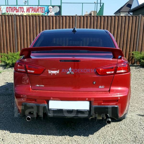 Накладка EVO на задний бампер Mitsubishi Lancer X (Мицубиси Лансер 10 ...