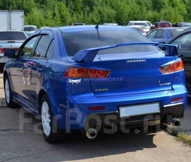 Накладка EVO на задний бампер Mitsubishi Lancer X (Мицубиси Лансер 10 ...