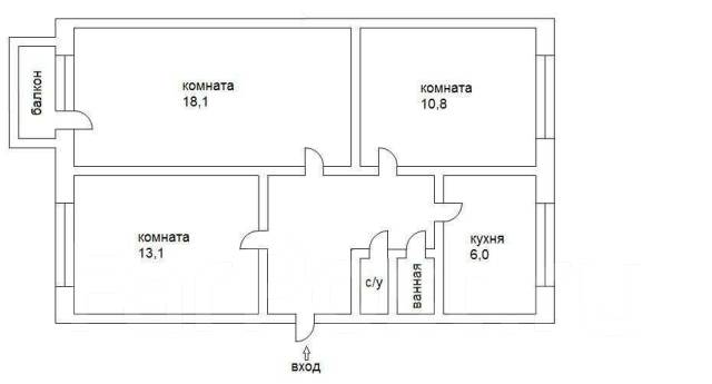 Планировка квартиры 63 кв м 3 комнаты