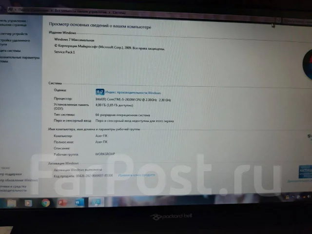 Packard Bell. 15.6", ��� 4 ��, WiFi: 1, Bluetooth: 1 ����