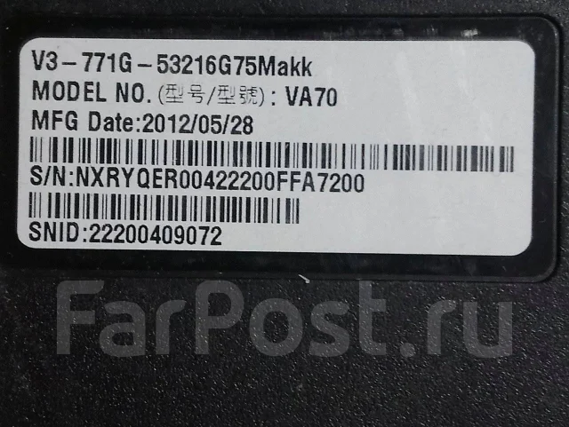 Acer Aspire V3-771G. 17.3", 2,5����, ��� 4 ��, ���� 500���, WiFi: 1, Bluetooth: 1, ����������� �� 1��. ����