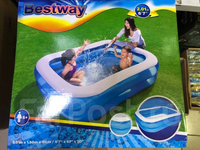 Бассейн детский надувной Bestway 54005, 201*150*51 cm, новый, в наличии ...