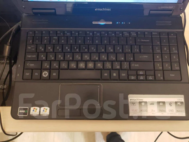 eMachines. 15.6", 2����, ��� 2048 ��, ���� 160���, WiFi: 1, Bluetooth: 1 ����