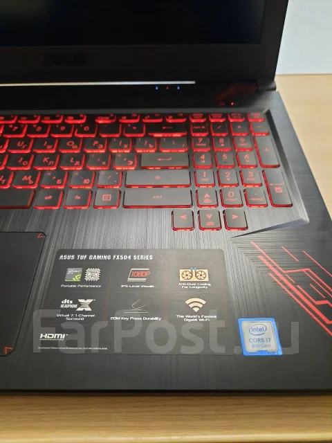 Asus TUF Gaming FX504GM. 15.6", 4,1����, ��� 16 ��, ���� 128���, WiFi: 1, Bluetooth: 1 ����