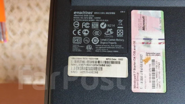 eMachines E430. 15.6", 2 000����, ��� 2048 ��, ���� 160���, WiFi: 1, Bluetooth: 1, ����������� �� 2��. ����