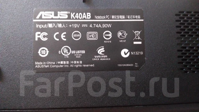 Asus K40AB. 14", 2,1����, ��� 2048 ��, ���� 80���, WiFi: 1 ����
