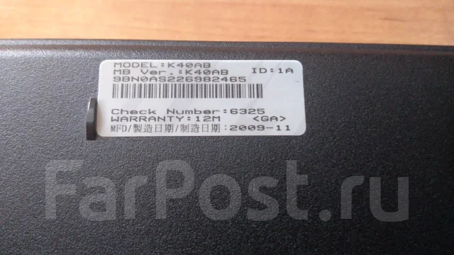 Asus K40AB. 14", 2,1����, ��� 2048 ��, ���� 80���, WiFi: 1 ����