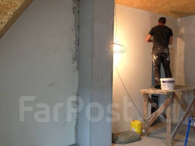 Штукатурка стен \"под маяк\". Шпаклевка. Ремонт квартир в Хабаровске