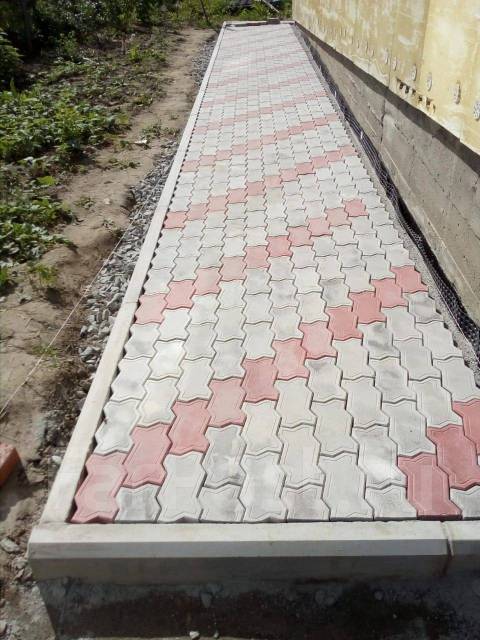 Благоустройство, укладка тротуарной плитки, отмостка, дренаж в Хабаровске