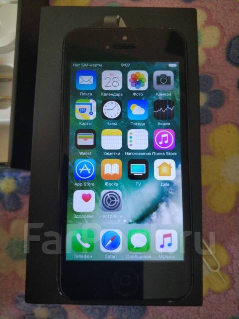 Айфон 5, Apple iPhone 5, 4", моноблок, черный, б/у, в наличии. Цена: 8 ...