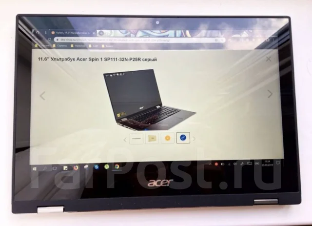 Acer Spin 1. 11.6", 2,5����, ��� 4 ��, ���� 128���, WiFi: 1, Bluetooth: 1, ����������� �� 8��. ����