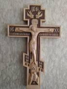 Крест православный из клена ручной работы. Распятие фото