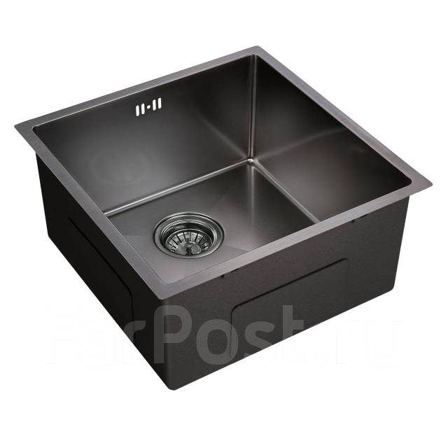 Кухонная мойка EMAR (ЕМАР) EMB 113 PVD DARK Чёрная - Сантехника и ...