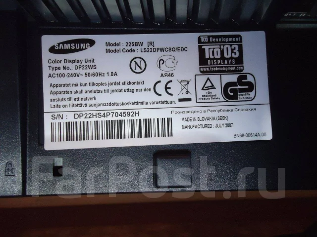 Samsung. 22", ���������� �� (LCD, LED, QLED) ����