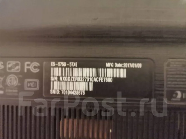 Acer Aspire E5-575G. 15.6", 2 200����, ��� 6 ��, ���� 596���, WiFi: 1, Bluetooth: 1, ����������� �� 12��. ����