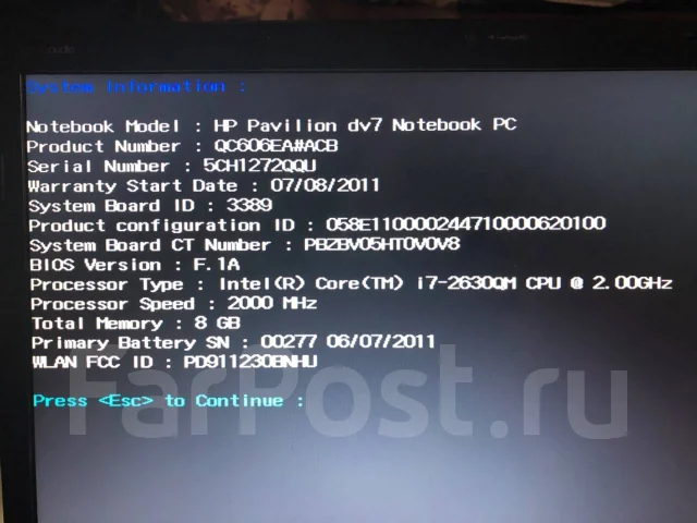 HP Pavilion dv7. 17.3", 2����, ��� 8 ��, WiFi: 1, Bluetooth: 1 ����