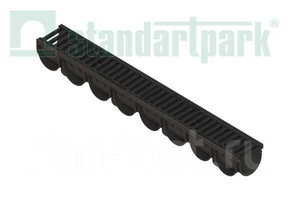 Лоток дренажный пластиковый с чугунной решеткой - Бетон, кирпич, ЖБИ во ...