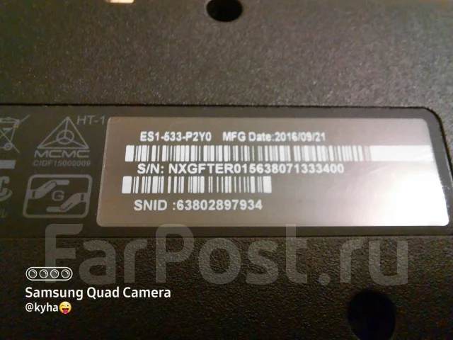 Acer Aspire ES15. ��� 2048 ��, ���� 500���, WiFi: 1, Bluetooth: 1, ����������� �� 2��. ����