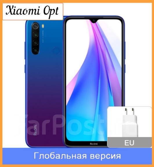 Оптом Xiaomi Redmi Note 8T NFC! 4-128GB Синий 48 Мпикс, 6.30", моноблок ...