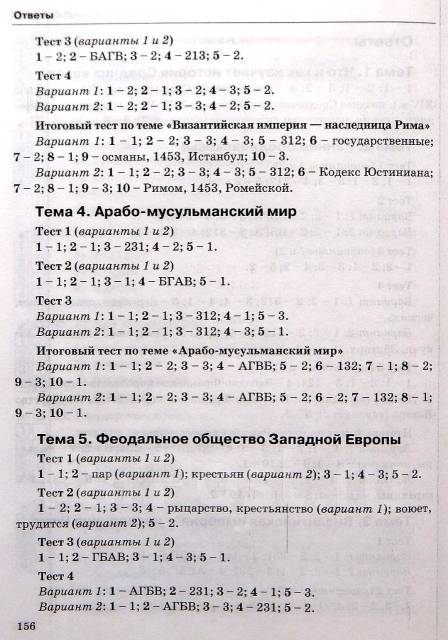 Тест по истории россии 6 класс с ответами