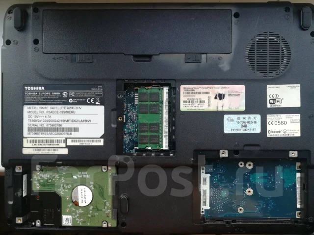 Toshiba Satellite A200. 15.4", ��� 1024 ��, ���� 320���, WiFi: 1 ����