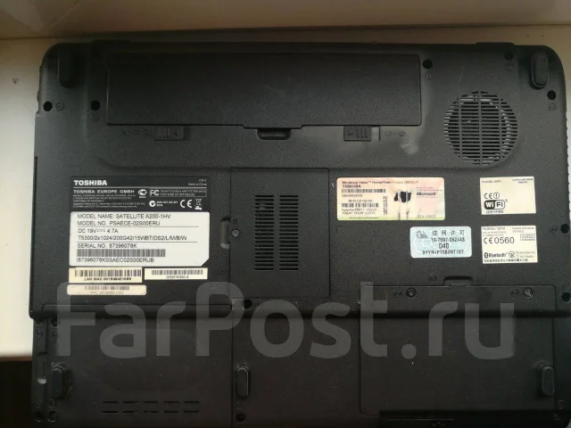 Toshiba Satellite A200. 15.4", ��� 1024 ��, ���� 320���, WiFi: 1 ����