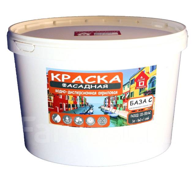 Краска в/э фасадная от завода, фасовка 13 кг-1 426 База А и С ...